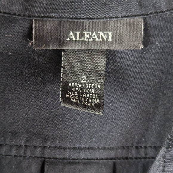 Alfani Sleeveless Black Dress w/ Silver Stud Buttons - Size 2 - Picture 3 of 9